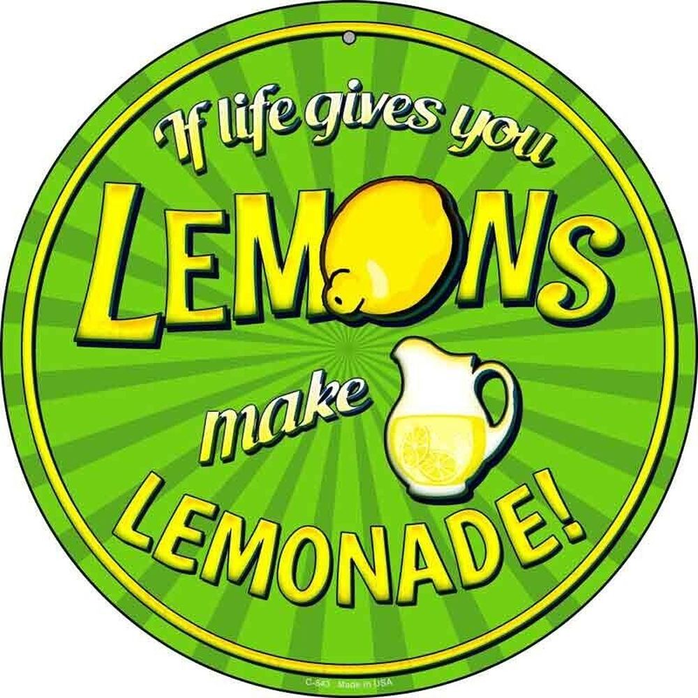 If Life Gives You Lemons Make Lemonade Novelty 8" Metal Circular Sign NEW! Home & Garden:Home Décor:Plaques & Signs Style Your Walls